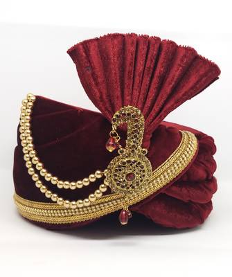 Groom Maroon Safa Turban 1