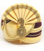 Traditional Beige Maroon Safa Turban
