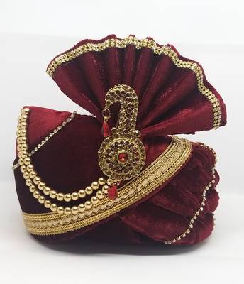 Groom Maroon Safa Turban 1