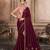 Maroon plain georgette saree with blouse