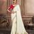 White plain georgette saree with blouse