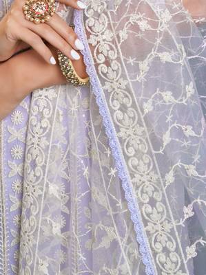 Lavender embroidered net salwar 4