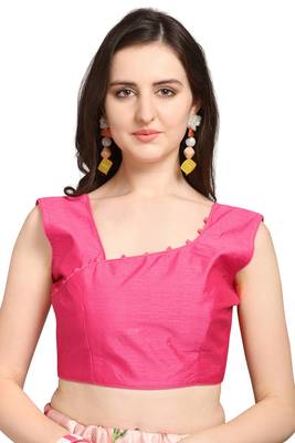 Pink digital print silk semi stitched lehenga 4