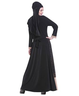 Black brasso polyester abaya 2