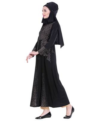 Black brasso polyester abaya 3