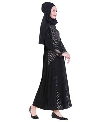 Black brasso polyester abaya 4