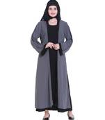 Grey plain georgette abaya