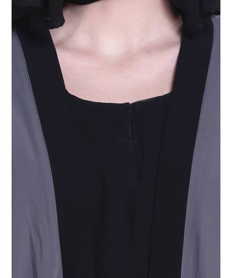 Grey plain georgette abaya 5