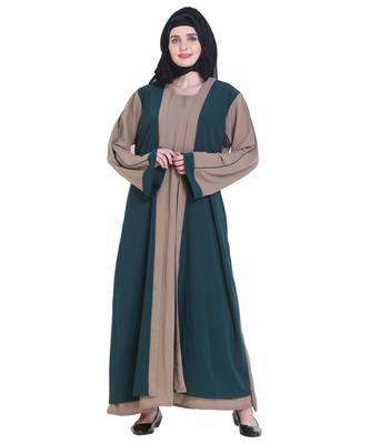 Beige plain georgette abaya 1