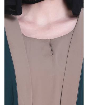 Beige plain georgette abaya 5