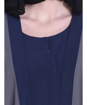 Grey plain georgette abaya 5