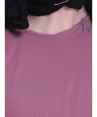 Pink plain georgette abaya 5