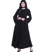 Black plain georgette abaya