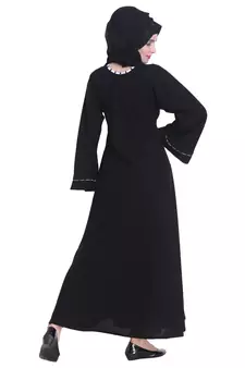 Black plain georgette abaya