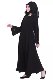 Black plain georgette abaya