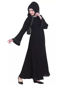 Black plain georgette abaya