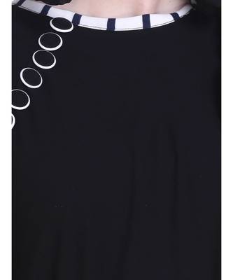 Black plain georgette abaya 5