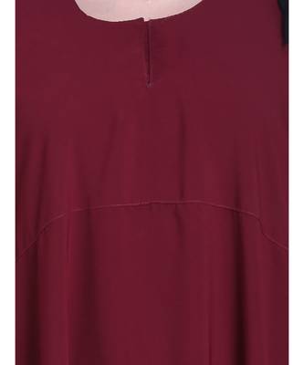 Maroon plain georgette abaya 5