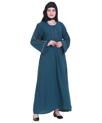 Blue plain georgette abaya 1