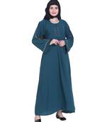 Blue plain georgette abaya