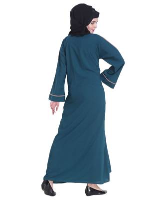 Blue plain georgette abaya 2