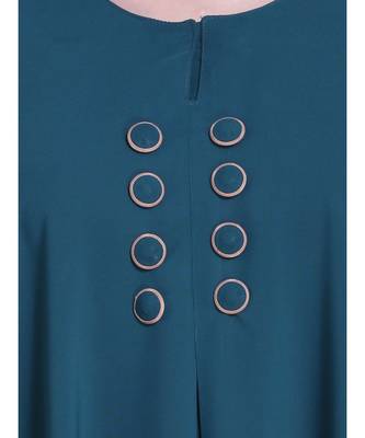 Blue plain georgette abaya 5