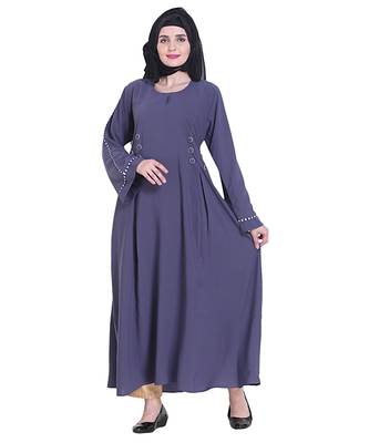Purple plain georgette abaya 1
