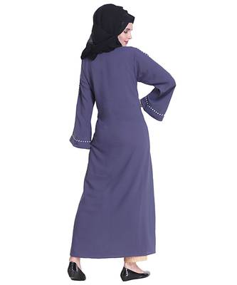 Purple plain georgette abaya 2