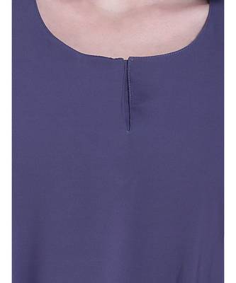 Purple plain georgette abaya 5