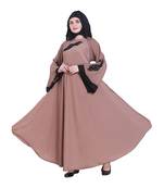 Beige plain art silk abaya