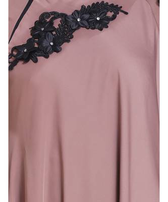 Beige plain art silk abaya 5