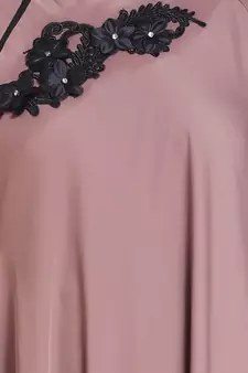 Beige plain art silk abaya