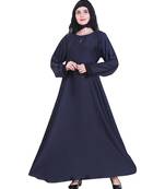 Blue plain art silk abaya