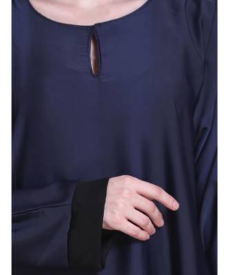 Blue plain art silk abaya 5