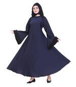 Blue plain art silk abaya