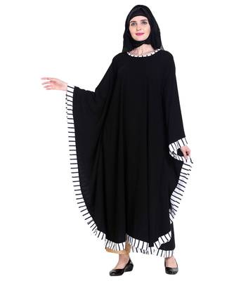 Black plain georgette abaya 1