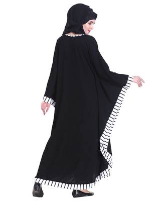 Black plain georgette abaya 2