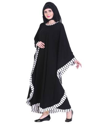 Black plain georgette abaya 4