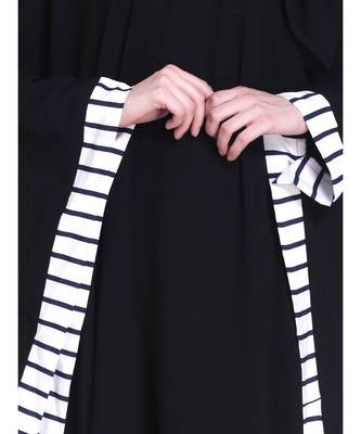Black plain georgette abaya 5