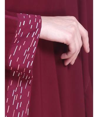 Maroon plain georgette abaya 5