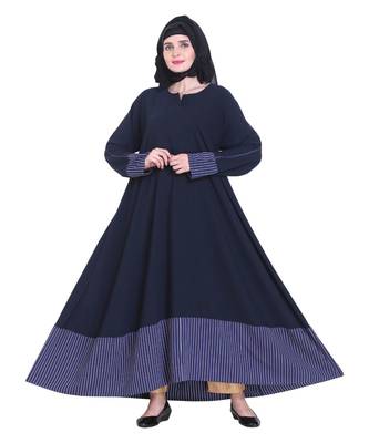 Blue plain georgette abaya 1