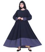 Blue plain georgette abaya