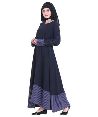 Blue plain georgette abaya 3