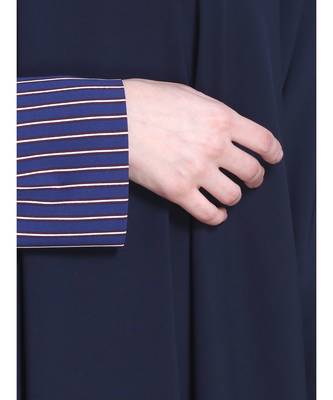 Blue plain georgette abaya 5
