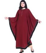 Maroon plain georgette abaya