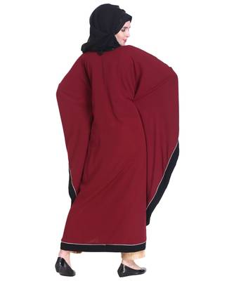 Maroon plain georgette abaya 2