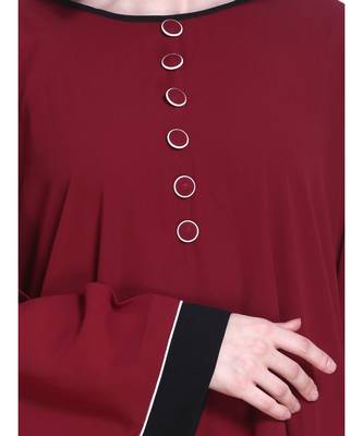 Maroon plain georgette abaya 5