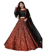 Pink plain velvet semi stitched lehenga