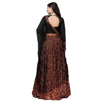 Pink plain velvet semi stitched lehenga 2