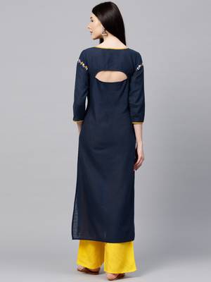 Blue plain cotton salwar 2